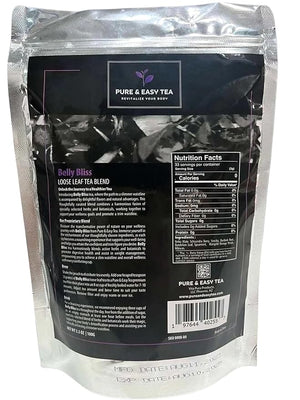 Pure And Easy Tea Belly Bliss Natural Detox &amp Bloating Relief Tea 100% Natural Loose Leaf Slimming Blend with Yerba Mate Dandelion Leaf Caffeinated 30-Day Supply 100g
