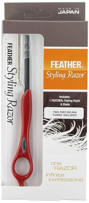 Feather Styling Razor - Red with Texturizing Blade
