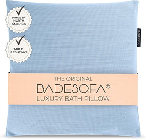 BADESOFA¢ç Luxury Bath Pillow M - Lusciously Soft &amp Comfortable Tub Pillow for Bathtub - Washable &amp Quick-Drying Bath Back Pillow - Non-Slip Full Body Tub Pillow - Luxury Spa Cushion in Blue