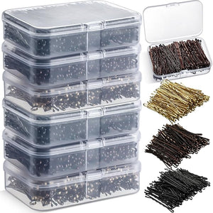 Tigeen 1200 Pcs Bobby Pins Bulk 2 Inch Hair Pins Kit for Women Invisible Wave Clips Pain-free Hairpin with Storage Case for Hairdressing Salon Ballet Studio Haircut All Hair Types(Black Brown Gold)