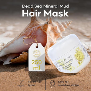 Dr. Mud Mineral Hair Mask ? Deep Conditioning Treatment with Dead Sea Minerals &amp; Natural Oils | Nourishes Dry, Frizzy &amp; Treated Hair | Scalp Hydration &amp; Strength | Softens, Smooths &amp; R