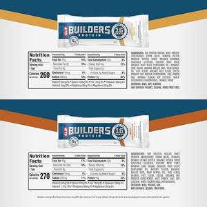 CLIF BUILDERS Protein Bars - Variety Pack - Crispy Almond Salted Caramel and Crispy Peanut Butter Chocolate Flavored - Reduced Sugar - Gluten Free - 16g Protein - No Artificial Sweeteners - 1.97 oz. (