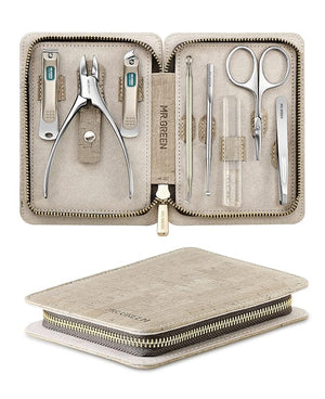 Manicure Set 8 in 1Professional Pedicure kitStainless Steel Manicure KitPortable Travel Grooming Kit Nail Care ToolsNail Clippers Pedicure Tools with Leather Travel Case (Brown)
