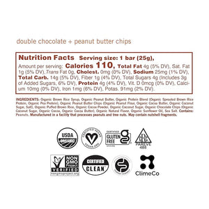 GoMacro MacroBar Mini Organic Vegan Snack Bars - Double Chocolate + Peanut Butter Chips (0.90 Ounce Bars 24 Count)