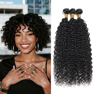 Water Wave Human Hair Bundles 10 12 14 Inch Brazilian Remy Virgin 10A Water Wave 3 Bundles Human Hair Hair Extensions Bundles Natural Black