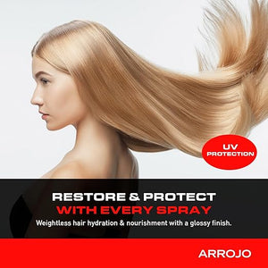 ARROJO Healing Hair Oil Spray for Women &amp; Men ? Revitalizing Keratin Oil for Dry Damaged Hair - Hair Gloss Treatment? Delivers Plump, Voluminous Blow-Outs ? Suitable for All Hair Types (5.0oz)
