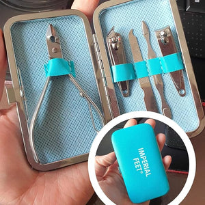 Imperial Feet Nail Pedicure Kit Set-Complete Nails Care Kit for Natural Nails with Nail Clippers Hard Toe-Nails Cutter &amp Nail Cleaner-Hand Feet Nails Care Stainless Steel Tools for Home &amp S