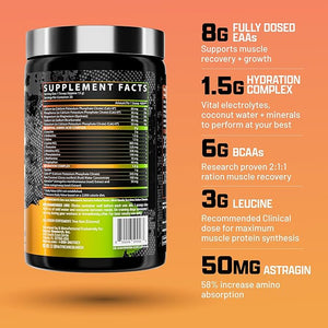 Nutrex Research EAA Hydration | EAAs + BCAA Powder | Muscle Recovery, Strength, Muscle Building, Endurance | 8G Essential Amino Acids + Electrolytes | 30 Servings It's Mango Time