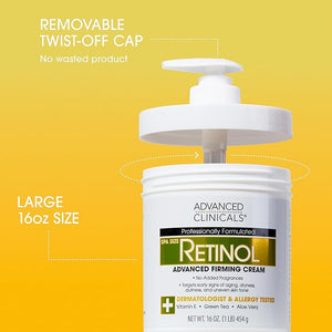 Advanced Clinicals Retinol Body Lotion + Brightening Vitamin C Lotion 2pc Skincare Set For Women &amp Men | Body Cream &amp Face Moisturizer Set Helps Improve The Look Of Dark Spots &amp Uneven Ski