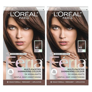 L'Oreal Paris Feria Multi-Faceted Shimmering Permanent Hair Color French Roast Hair Dye Kit Pack of 2