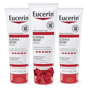 Eucerin Eczema Relief Cream Full Body Lotion for Eczema-Prone Skin Moisturizing Eczema Cream Body Moisturizer Holiday Gifts for Self Care 8 Oz Tube Pack of 3