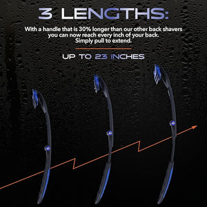 baKblade 3.0 Stealth Back Shaver ? 23" Handle ? Includes 3 Extra Blade Refills ? Pain-Free Shave for Men