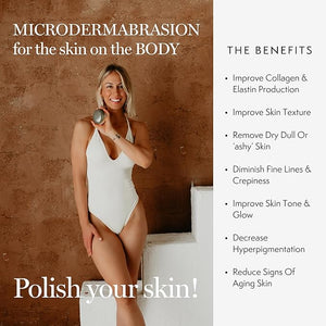 Luxene Beauty FIRMAGLOW¢ç Body Microdermabrasion Device - Home Skin Care Tool for Anti-Aging Skin Tightening and Exfoliation - Diamond Surface - Spa Quality - All Skin Types