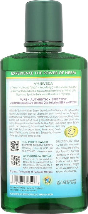 Auromere Ayurvedic Mouthwash - Vegan Fluoride Free Alcohol Free Natural Non GMO (16 fl oz) 2 Pack