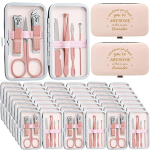 30 Pcs Inspirational Manicure Kit Bulk Nail Clipper Tools You're Awesome Reminder Appreciation Gifts for Women Employee Coworker Friends Sisterhood Christmas Party Favors (Rose Gold)(You Are Awesome)