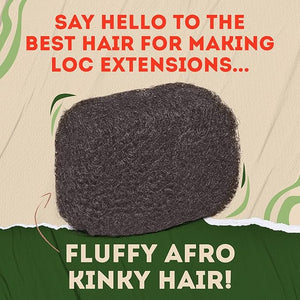 Locsanity Afro Kinky 100% Bulk Natural Human Hair - Braiding Hair for Dreadlocks Loc Repair Dreadlock Extensions Twists Braids - 16 Inches Long 1 Oz 2 - Dark Brown