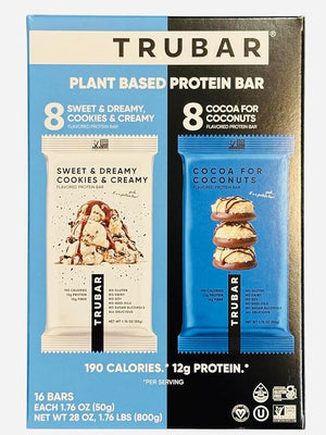 TRU_bar Plant Based Protein Bar Sweet &amp Dreamy Cookies &amp Creamy and Cocoa for Coconuts 16 Count 1.76 oz Bars No Gluten 1 pack