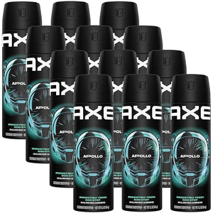 AXE Aluminum-Free Body Spray XL Apollo 12-Pack 48H Odor Protection 5.1 Fl Oz Ea