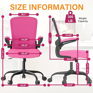 Mimoglad Office Chair Ergonomic Desk Chair with Adjustable Lumbar Support High Back Mesh Computer Chair with Flip-up Armrests-BIFMA Passed Task Chairs Executive Chair for Home Office