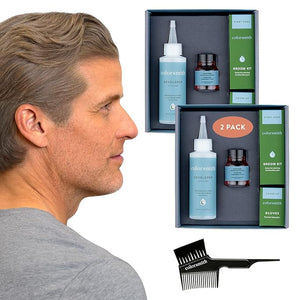 Hair &amp; Beard Color for Full Gray Coverage 2 pack - Medium Ash Blonde - Ammonia-Free Complete Men¡¯s At-home Beard &amp; Hair Dye Kit, Professional-grade Permanent Hair Color (8.1)
