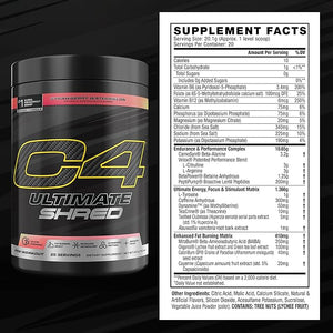 Cellucor C4 Ultimate Shred Pre Workout Powder, Fat Burner for Men &amp; Women, Weight Loss Supplement with Ginger Root Extract, Strawberry Watermelon, 20 Servings, 12.3 Ounce (Pack of 1)