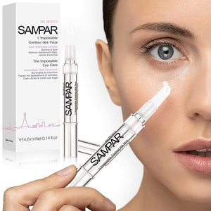 SAMPAR Illuminating Eye Cream - Anti-Aging Hydrating &amp Brightening Treatment with Hyaluronic Acid Vitamin C and Essential Oils - Reduces Dark Circles Fine Lines &amp Puffiness - All Skin Type