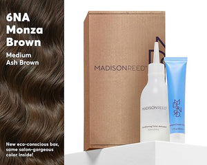 Madison Reed Radiant Hair Color Kit | 6NA Medium Ash Brown with Cool Smoky Undertones (Monza Brown) for 100% Gray Hair Coverage | Dimensional Permanent Hair Dye | PPD-Free &amp Ammonia-Free | 1 Pack