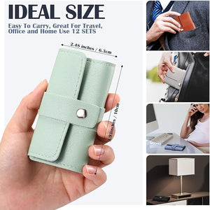 WILLBOND 12 Sets Manicure Set Nail Clippers Pedicure Kit 7 in 1 Stainless Steel Professional Pedicure Set Grooming Kits Nail Care Tools with Travel Case Multi Color(Morandi Colors)