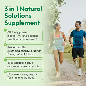 Mida Health¢ç Daily Boost 3-in-1 Weight Loss Energy &amp Focus Support | 7-Keto DHEA (200mg) Thermogenic with Natural Caffeine CoQ10 B12 Ginkgo Biloba Ginseng L-Theanine Folate | 30 Servings