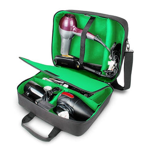 USA Gear Large Hairstylist Traveling Bag - Hair Salon Case - Customizable Interior with Adjustable Dividers - Fit All Hair Equipment Blow Dryer Barber Tools Curling Iron Brushes (Green)