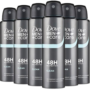 Dove Men + Care Classic Antiperspirant Deodorant Spray 6 Pack 48 Hour Odor Protection Long Lasting Clean Scent Soothes &amp Moisturises Skin 5 oz. Each