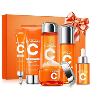 SKK Vitamin C Skin Care Set 6 Piece Skin Care SetSkin Care Gift Set for Women Facial Care Set Includes Cleanser Eye Cream Facial Essence Moisturizing Lotion Face Cream Toner. (VitaminC)
