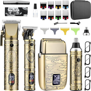 GSKY Hair Clippers for Men Professional, Beard Trimmer Kits &amp; Sets, Cordless Mens Hair Trimmer, Electric Shavers, Haircutting Machine with LED Display, for Barber