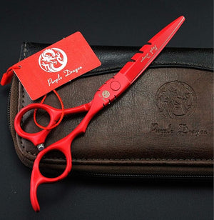 Purple Dragon Professional Japan 440C Hair Salon Cutting Shear and Barber Thinning Scissor Hairdressing Shear Set with Bag