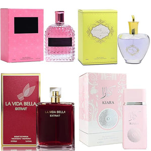 4PCS Perfume Set for Women - Floral Fragrance Gift Set with VanillaSweet Fruity Eau De Parfume| 3.4 Fl Oz Each(Valuable ParisLa Vida Bella ExtKALovely Lolita)
