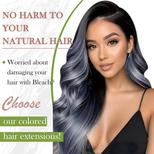 RUNATURE Light Blue Tape in Extensions Invisible Tape in Hair Extensions Human Hair 14 Inch Tape ins Human Hair Extensions Blue Colored Hair Extension Remy Soft Hair for Women 20g 10pcs