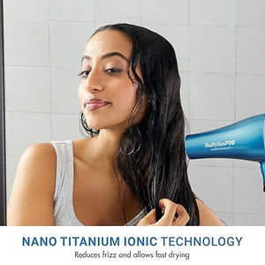 Nano Titanium 2000-Watt Blow Dryer with Concentrator Nozzle Professional Grade Ionic Corded Styling Tool for Hair