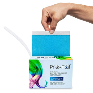 Just Home Blue Hair Highlighting Pop Up Foils 500 Sheets Pre ? Cut for Bleaching Coloring Lightening Styling In-Built Dispenser for Professionals Salons Personal Use