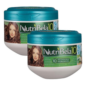 Nutribela hydration Hair Mask &amp; deep conditioner for damaged dry Restoration treatment with Avocado Argan Collagen Coconut oil Keratin Aloe Vera Vitamin E Serum Shea Butter Curly Frizzy 10.5 Onz 2