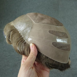 Human Hair Toupee for Men Fine Mono Hair Systems 130% Density Hairpieces Medium Blonde Hair #20