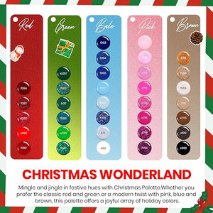 Beetles Christmas Gel Nail Polish Set, Glitz Galaxy UV LED Soak Off Gel Kits, 44Pcs Burgundy Red Gold Green Silver Blue Pink Sparkle Shade with Base Top Coat Winter Manicure Gift for Women