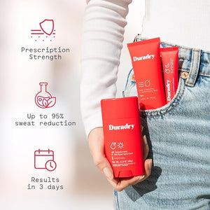 Duradry 3-Step System ?Fights Excessive underarm sweatHyperhidrosis Block Sweat&amp Odor ?Antiperspirant Stick Sweat Control Minimizing Gel &amp Deodorizing Body Wash ? Limitless (Cool Citrus + C