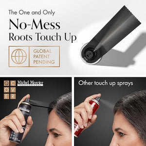 Michel Mercier Hair Root Touch Up Spray with Unique Applicator Protects Hairline and Scalp Health Fast and Easy Grey Hair Cover Up Concealer for Women and Men (Black)