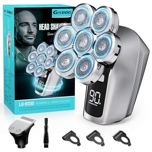 Head Shavers for Bald Men Upgraded 7D Electric Razor Cordless Rechargeable Ipx7 100% Waterproof Dry &amp Wet Bald Head Shaver Beard Grooming Kit with Led Display