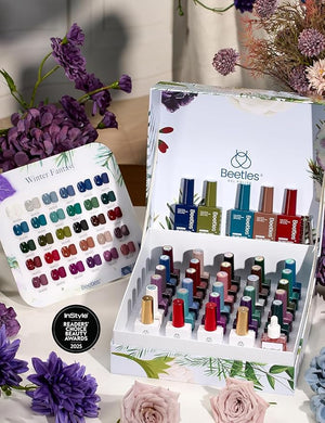 Beetles Winter Gel Polish Set - Winter Fantasy Collection, 35PCS HEMA-Free 10ml Soak Off UV LED Gel Nail Kit, Berry Red Caramel Colors with Base Top Coat &amp; Cuticle Oil Christmas Gift