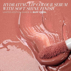 FITGLOW Beauty Lip Colour Serum | Hydrating Lip Gloss | Plumping Anti-Aging Lip Treatment | Natural Shine with Pomegranate Sterols &amp; Collagen | Buildable Color for Dry Chapped Lips | Buff Pearl -