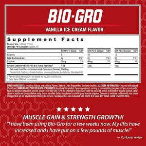 iSatori BIO-GRO Protein Synthesis Amplifier, for Muscle Recovery &amp; Growth, Enhanced Stimulant Free Pre-Workout &amp; Colostrum Supplement with Bio-Active Peptides- Vanilla Ice Cream (60 Servings)