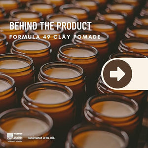 Johnny Slicks Formula 49 Clay All Organic Pomade | Firm Hold &amp; Matte Finish (Promotes Healthy Hair Growth, Helps Hydrate Dry Skin), (2 ounce, Original)