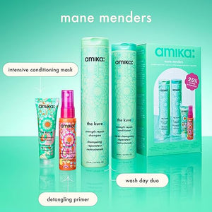 amika mane menders strength repair wash + care set