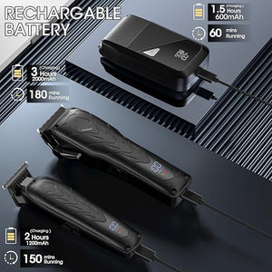 Karrte Professional Hair Clippers and Trimmer Set 3 in 1 Hair Clippers for Men Pro Clipper T-Shaper Trimmer &amp Foil Shaver Cordless Clippers and Grooming Set Hair Cutting Kit for Gift